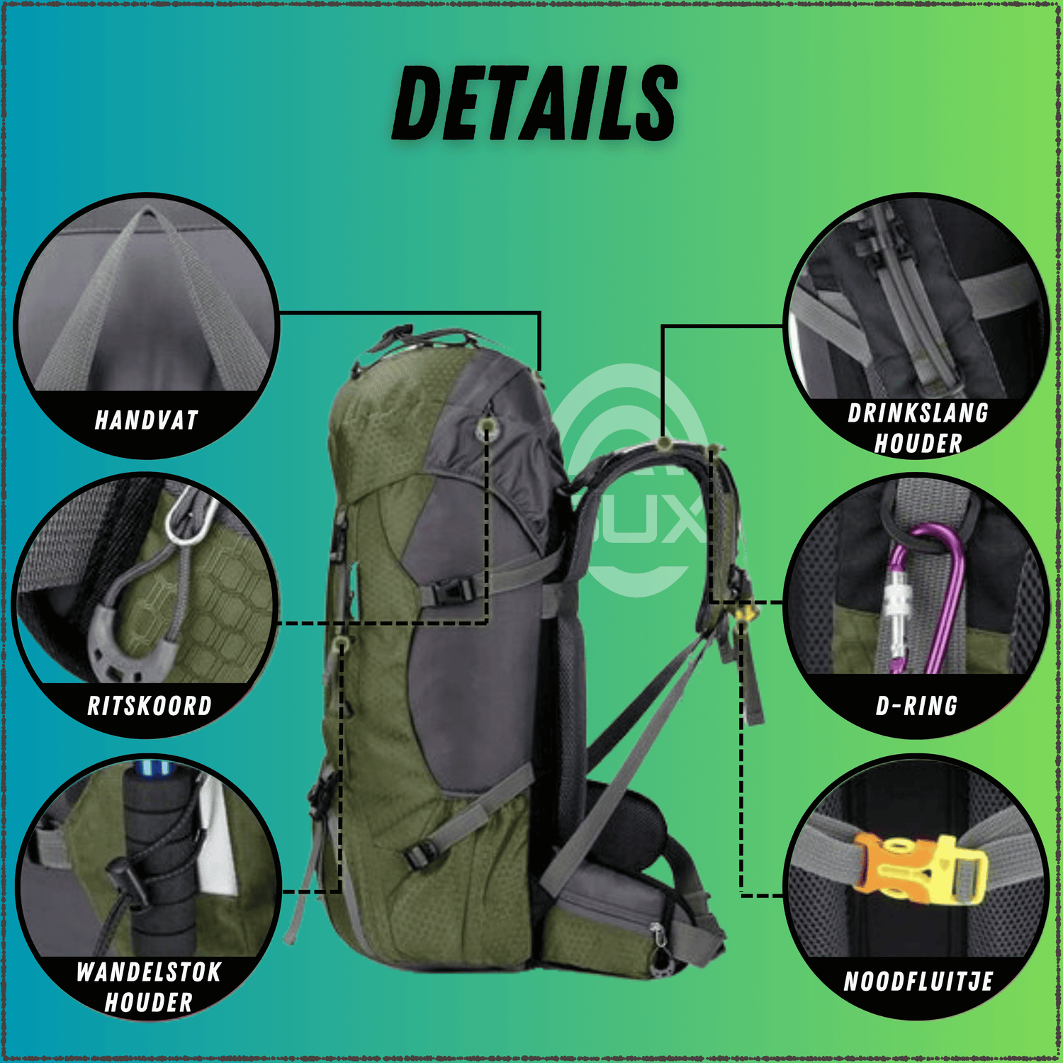 Backpack Adventure 60L Legergroen