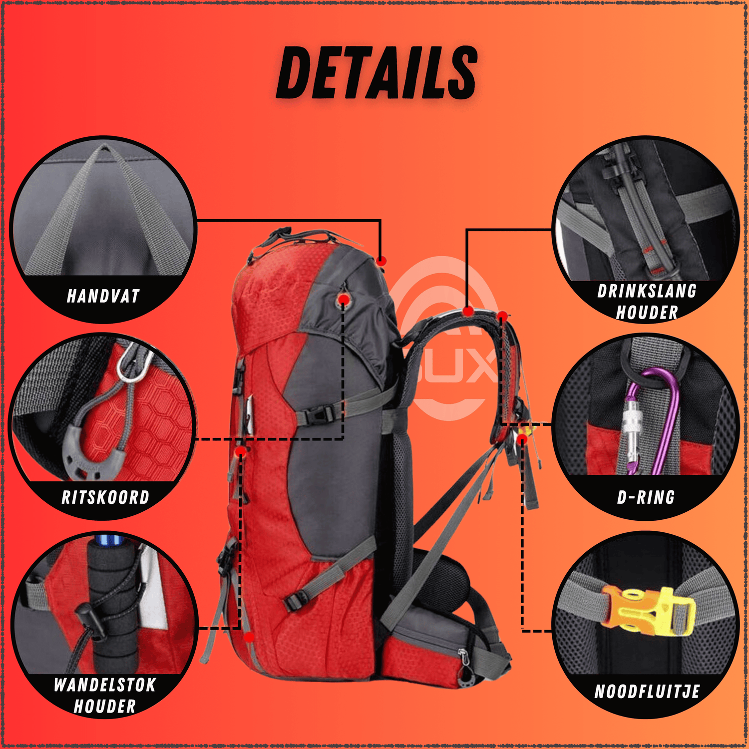 Backpack Adventure 60L Rood