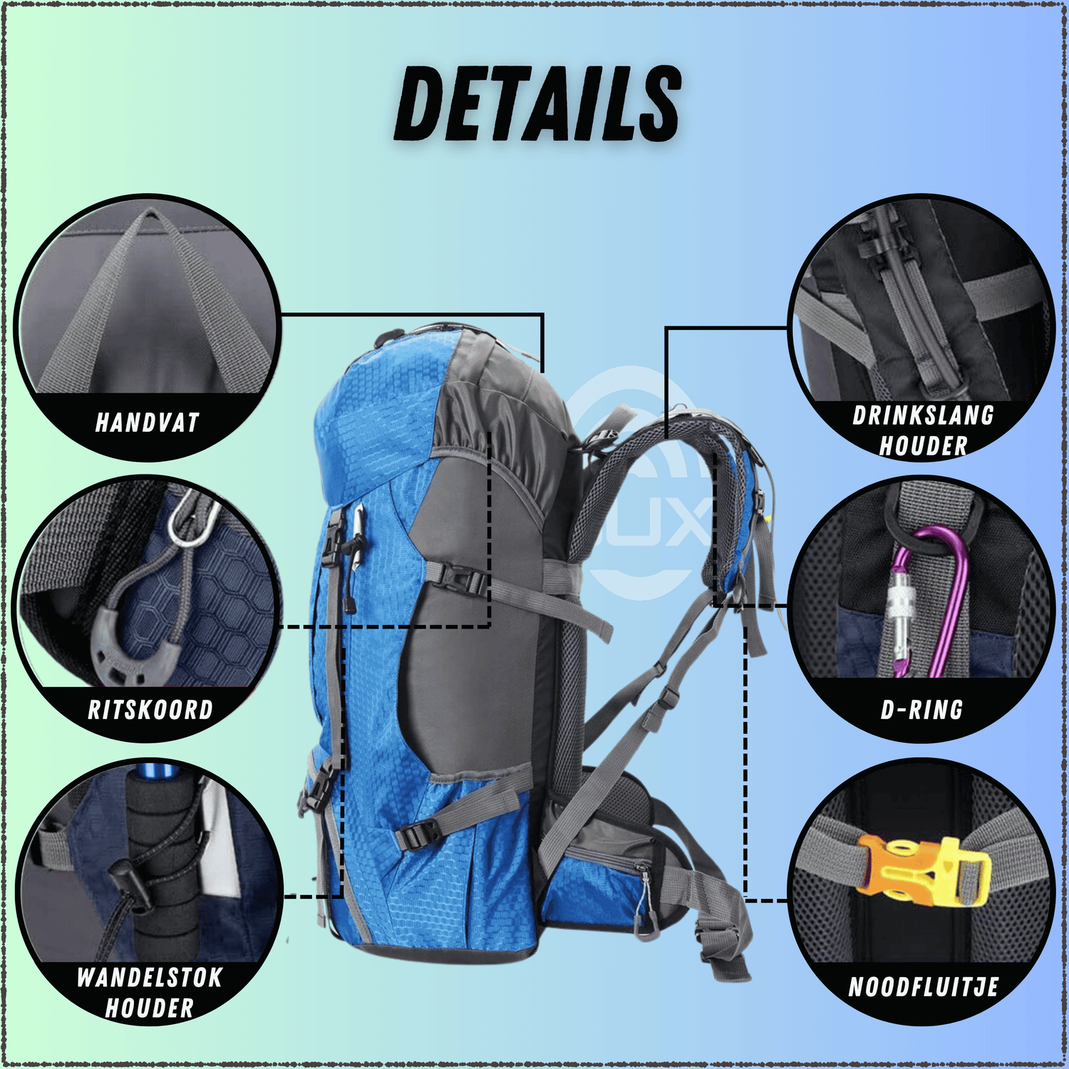 Backpack Adventure 60L Lichtblauw