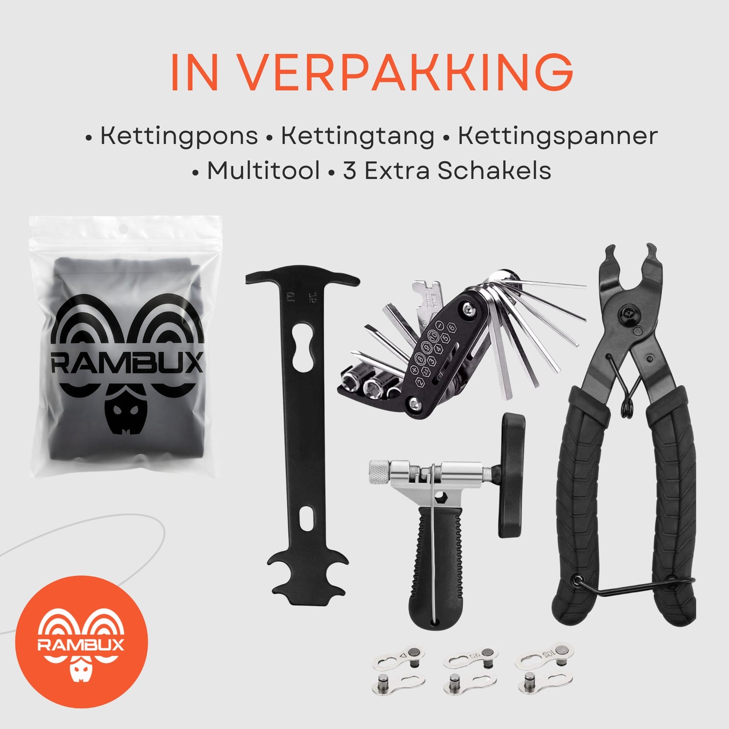 Fietsgereedschap Set - Multitool - Missing Link Tang - Kettingpons - Kettingmeter - 3 Extra Schakels