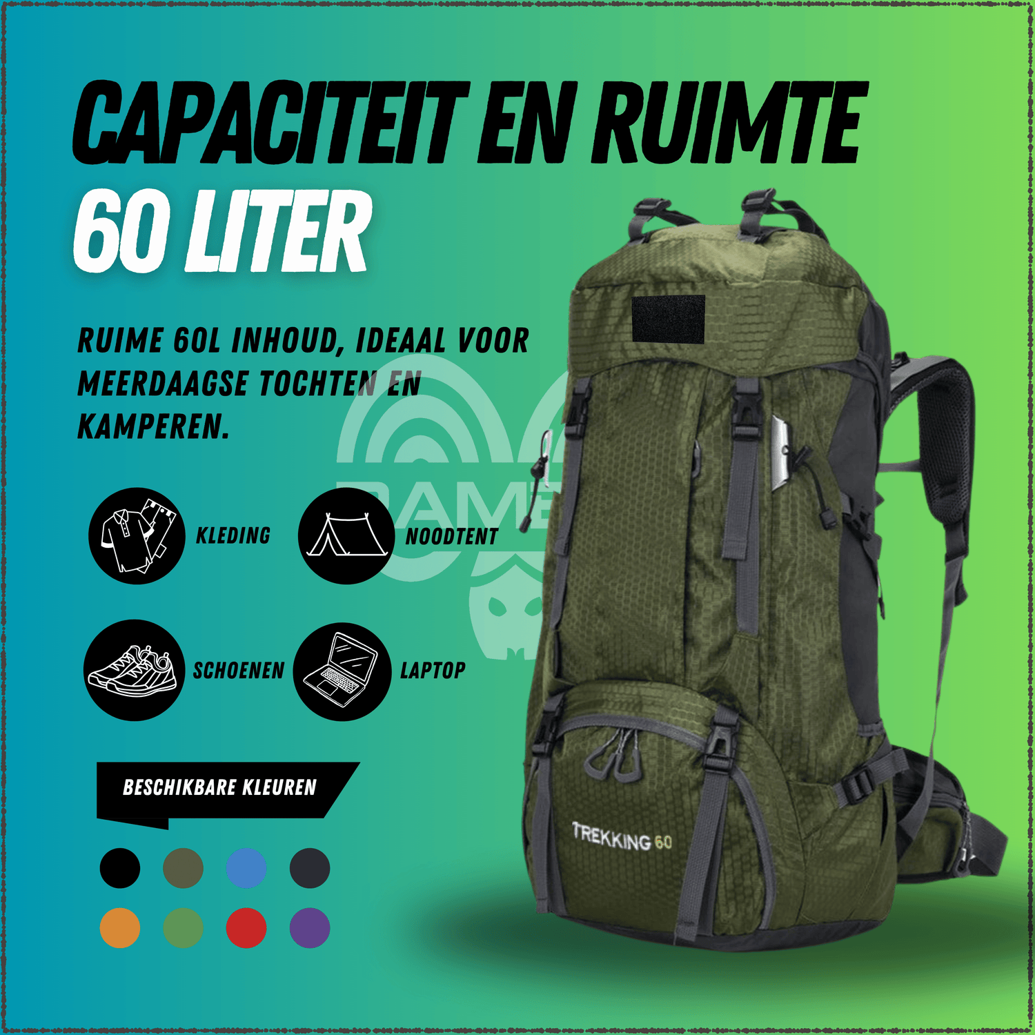 Backpack Adventure 60L Legergroen