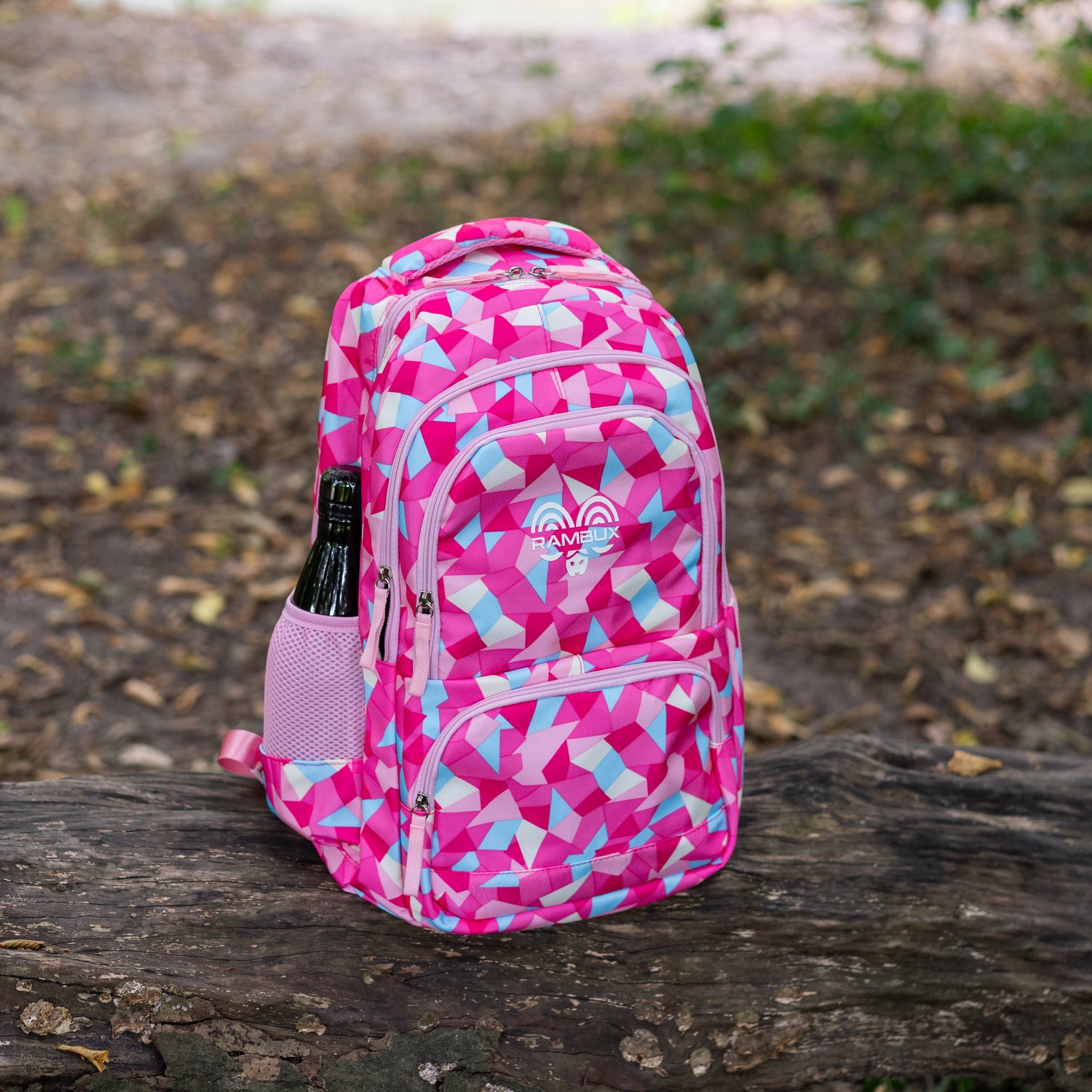 Schooltas Set - Rozerood Abstract - 3-delig RAMBUX