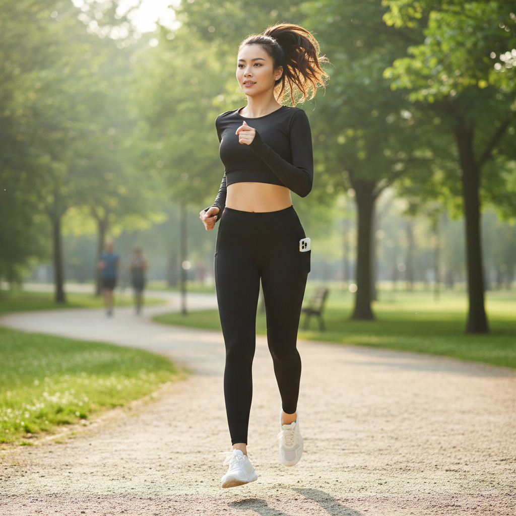 Sportlegging Dames Zwart High Waist