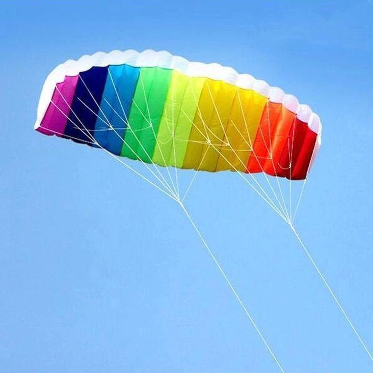 Vlieger - Regenboog Kleuren – 30 Meter Lijn - 140x60 cm