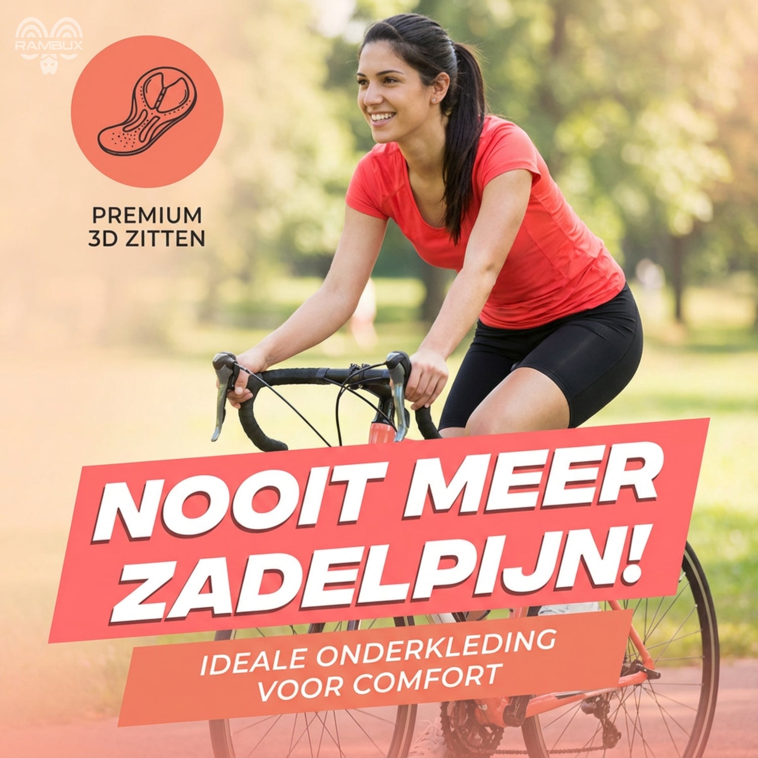 Fietsonderbroek Met Zeem - Dames - Roze