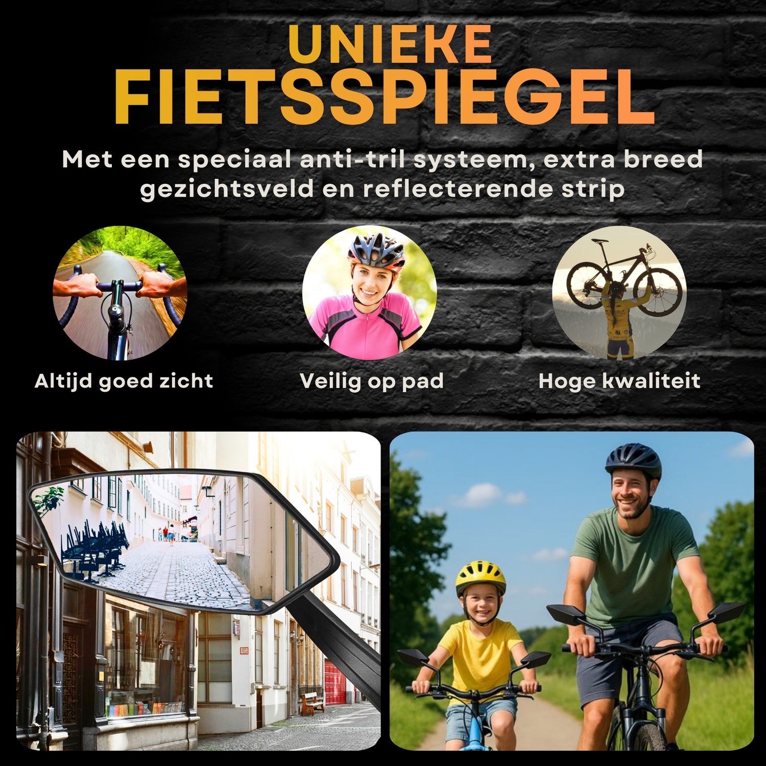 Scooterspiegels - Fietsspiegels - Links & Rechts - 360° Draaibaar - 20-24mm Diameter Stuurstang - 405 g