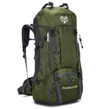 60L Wandelrugzak - Hiking & Trekking Backpack - Lichtgewicht Outdoor Rugzak - Legergroen
