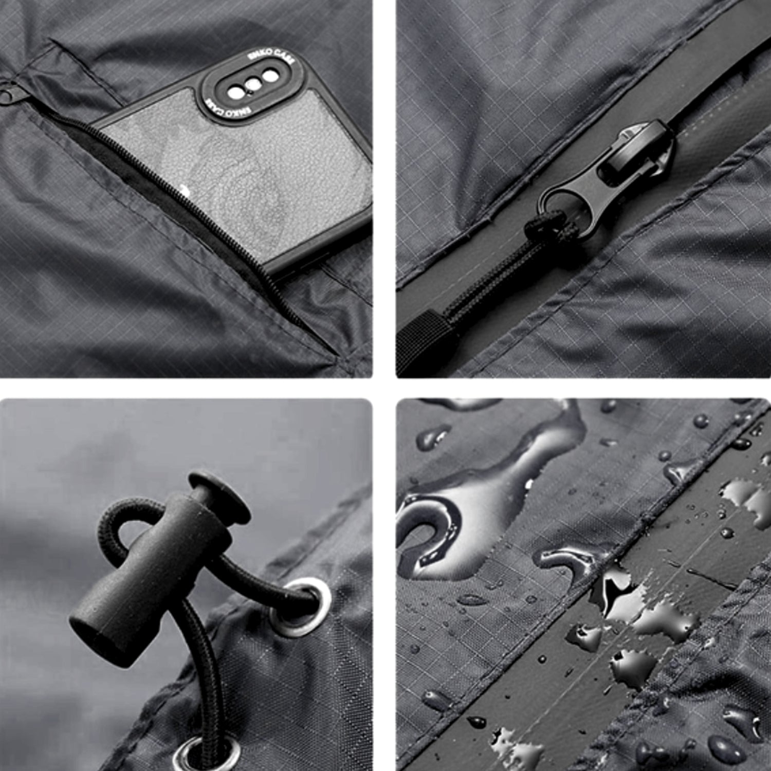 Poncho Regenjas met Capuchon Zwart