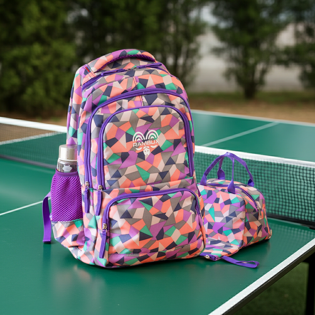 Cartable abstrait violet