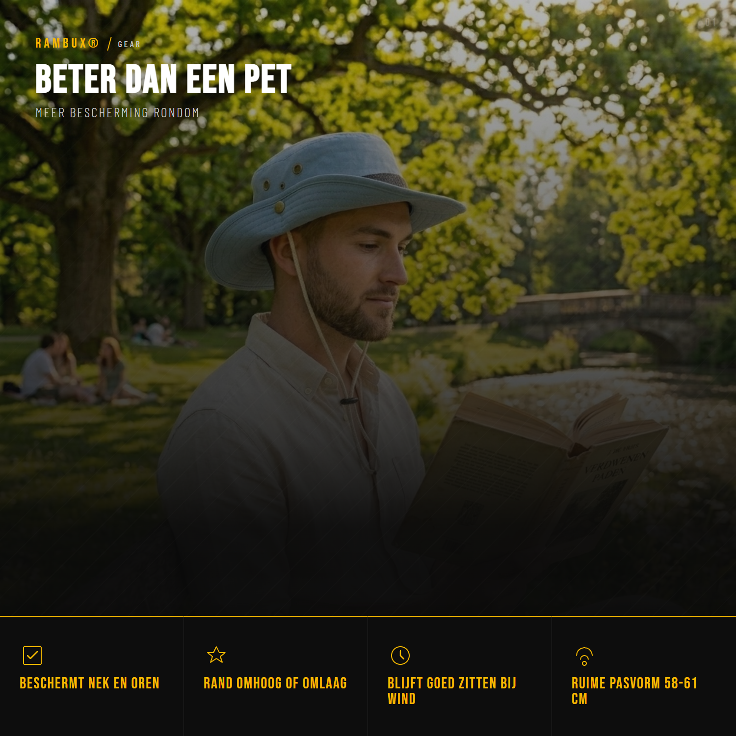 Bucket Hat Heren Lichtblauw