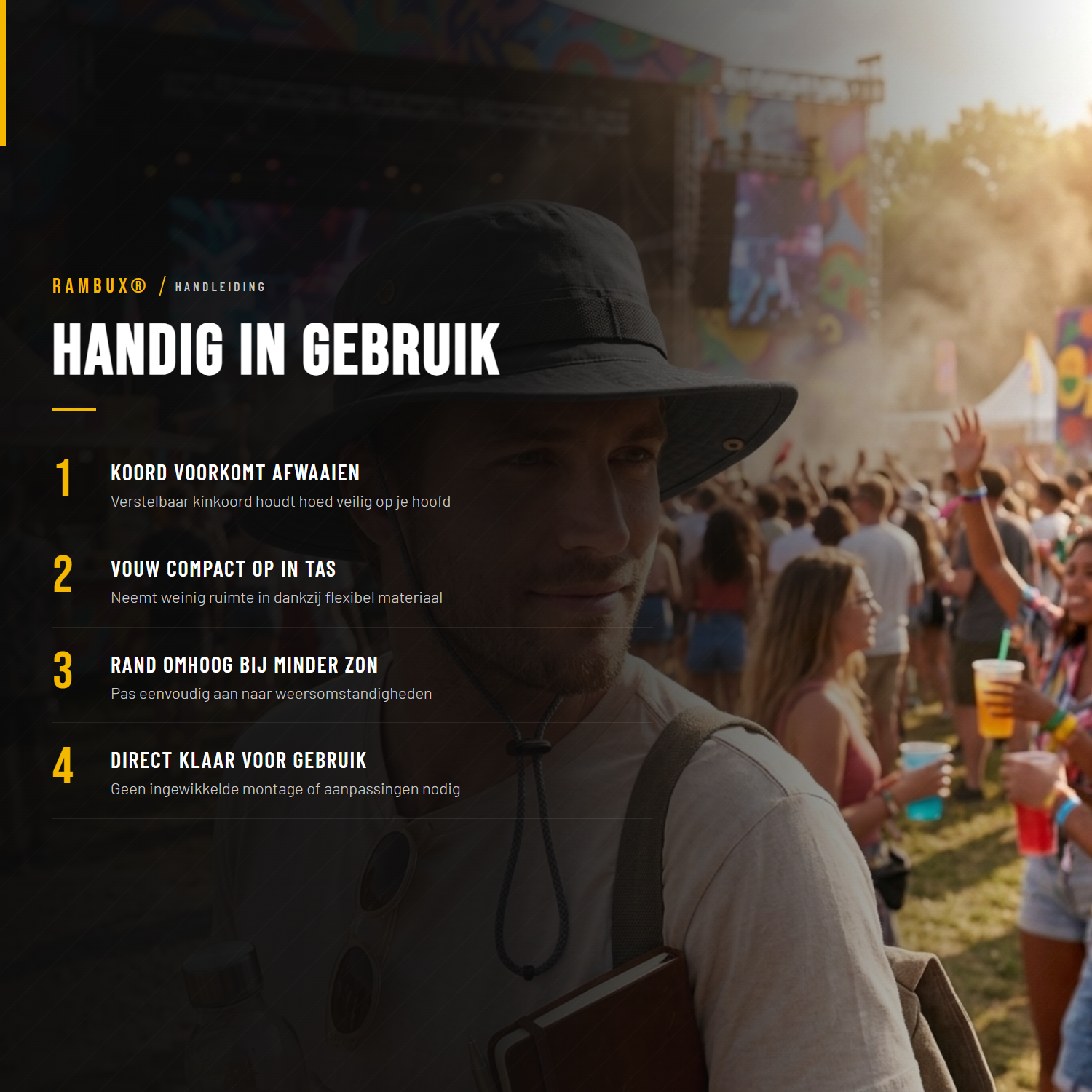 Bucket Hat Heren Lichtblauw