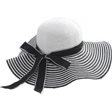 Chapeau de soleil femme - Reed - Noir et blanc